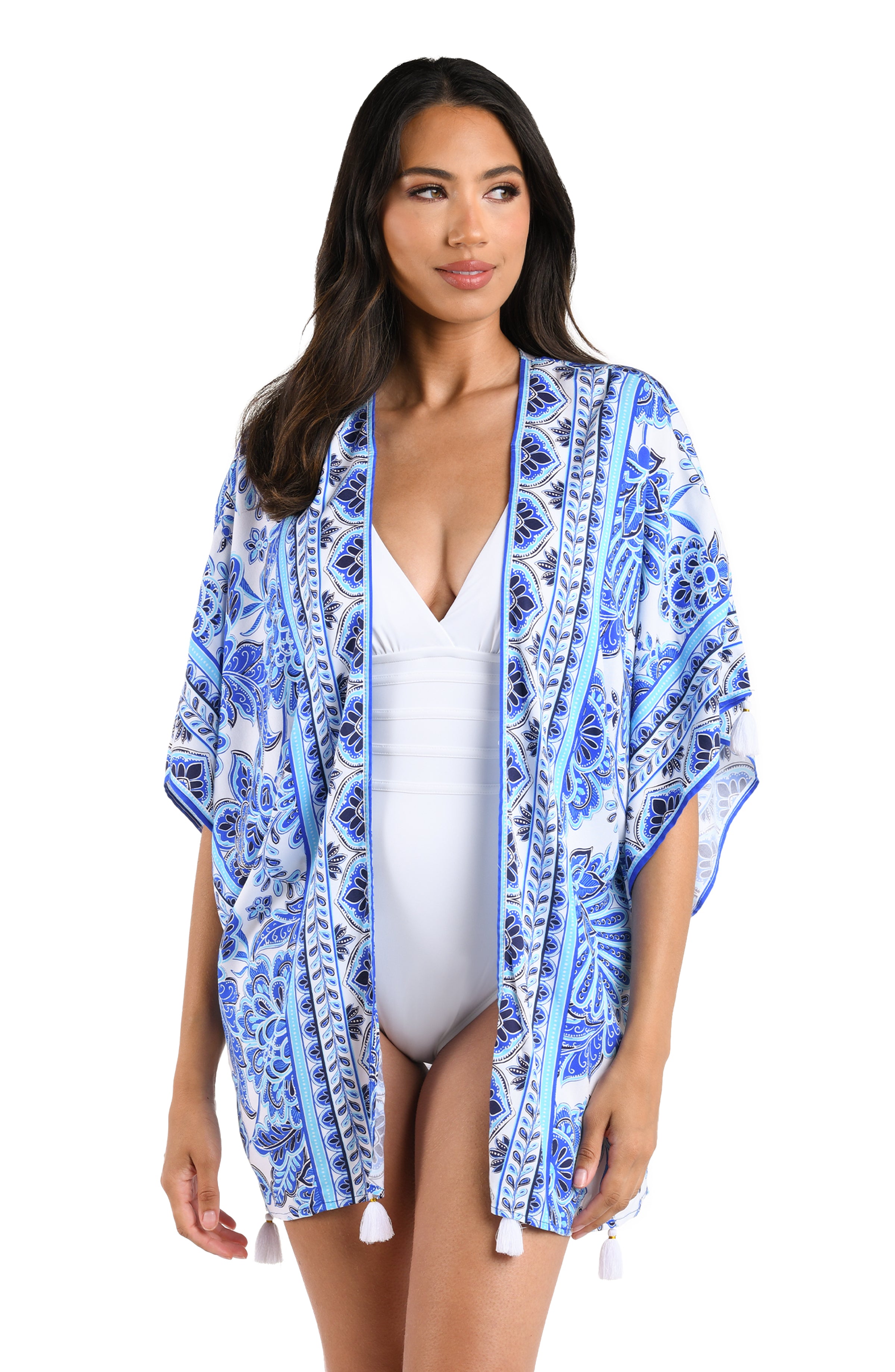 Maxine Of Hollywood Women's Kimono Swim Cover Up - Flowy Tunic Beach Cover Up For Women