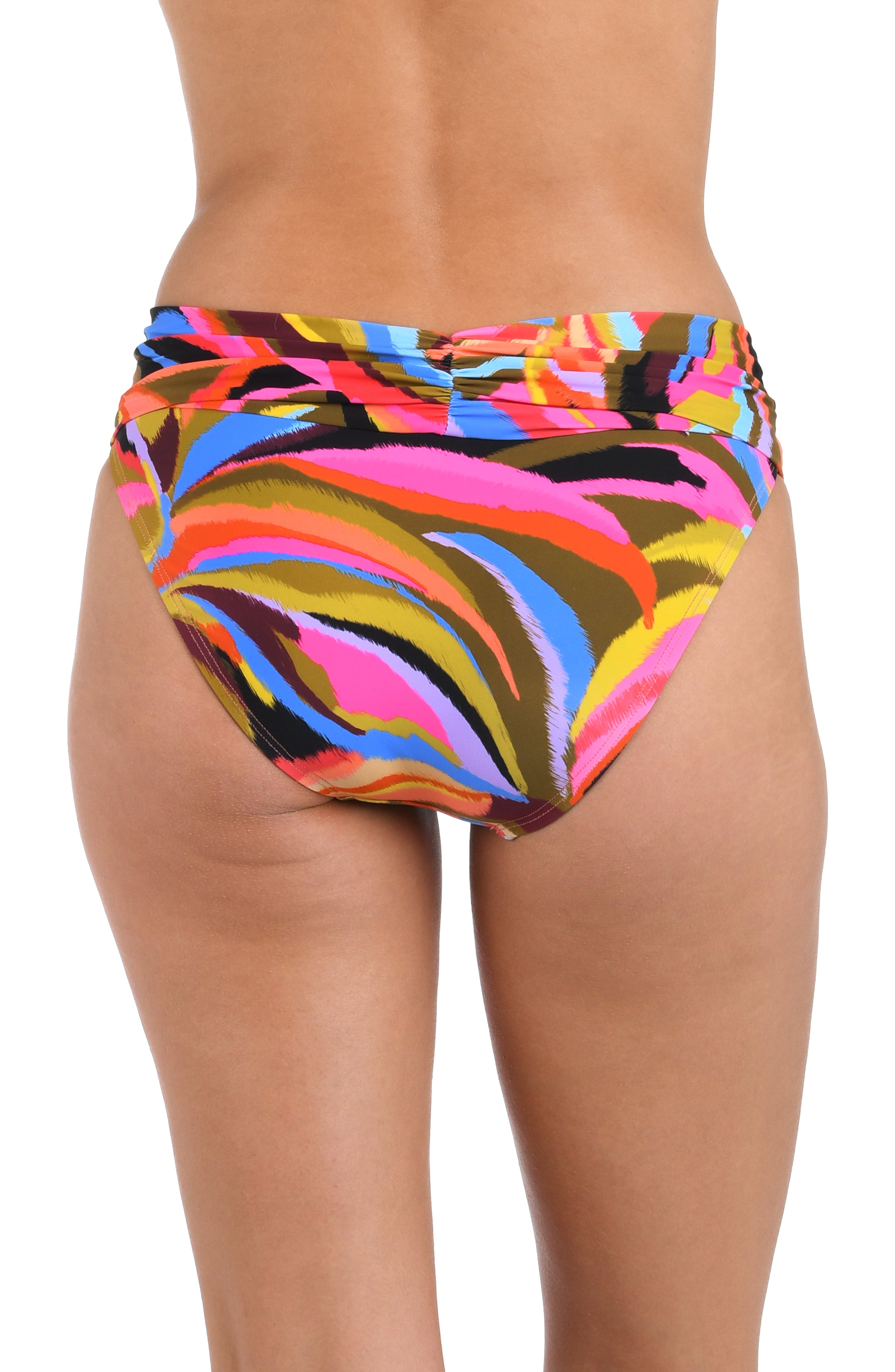 Textured Shirred Side Hipster Swim Bottom