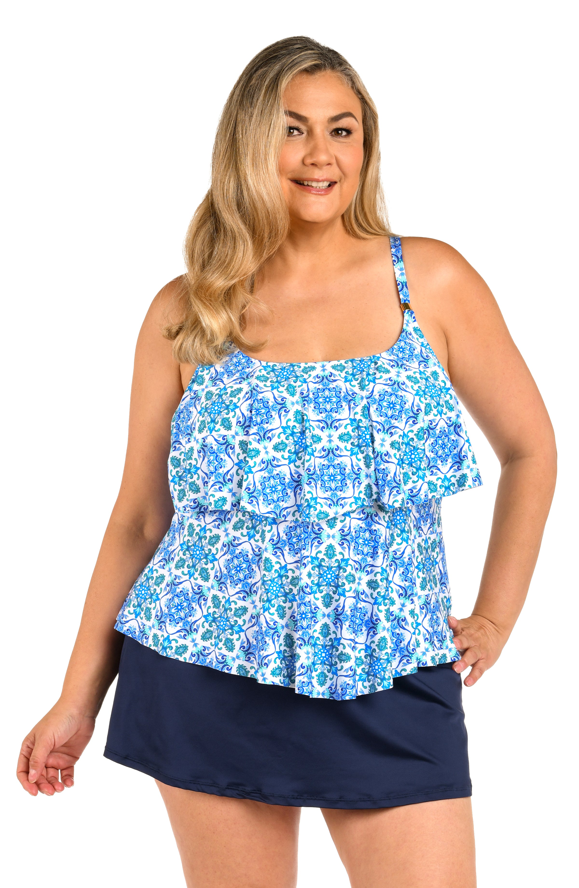 24th & Ocean Francesca Tropical Two Tiered Tankini Top - Final Sale
