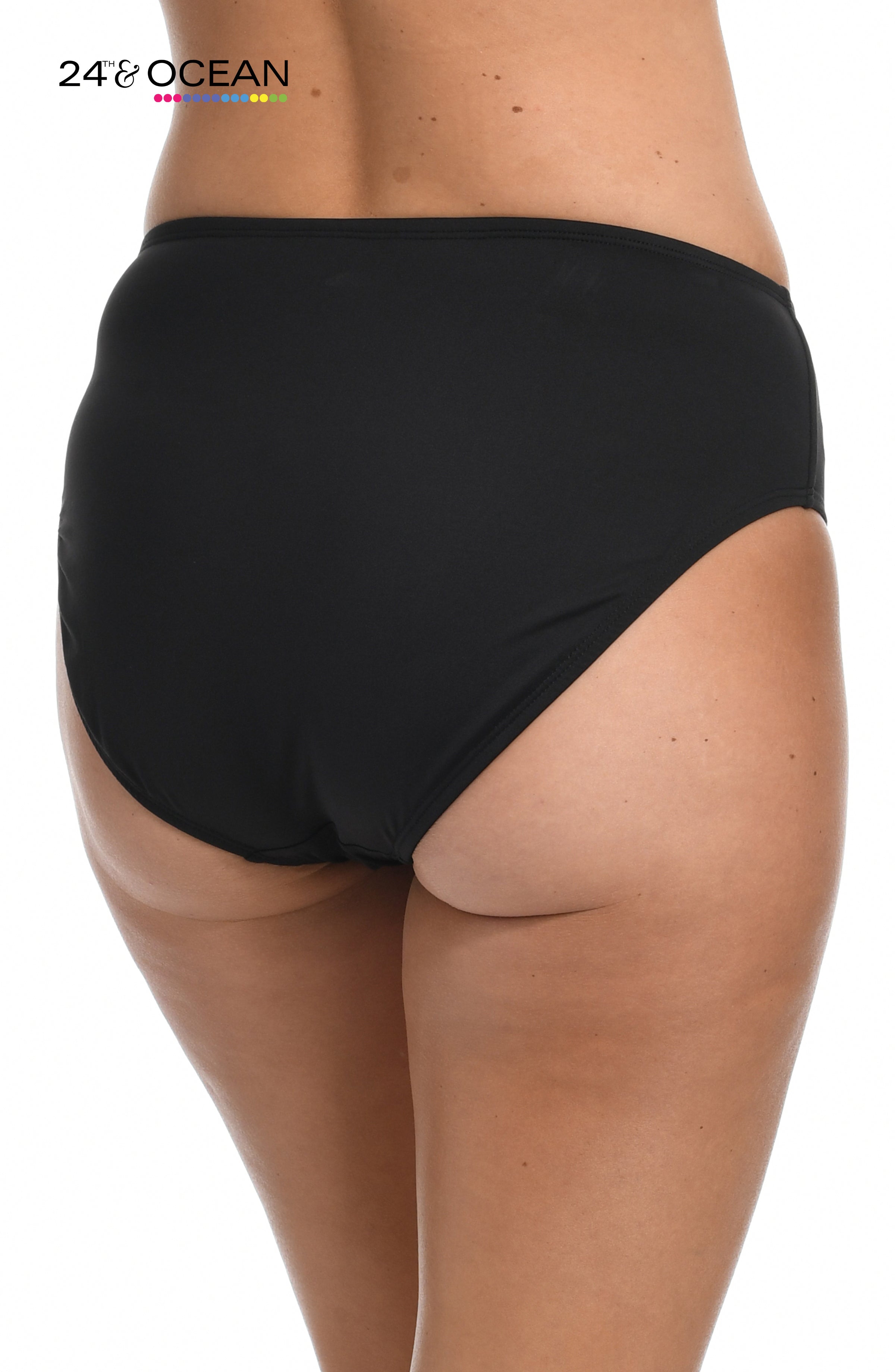 24th & Ocean Solid Mid Waist Bikini Bottom