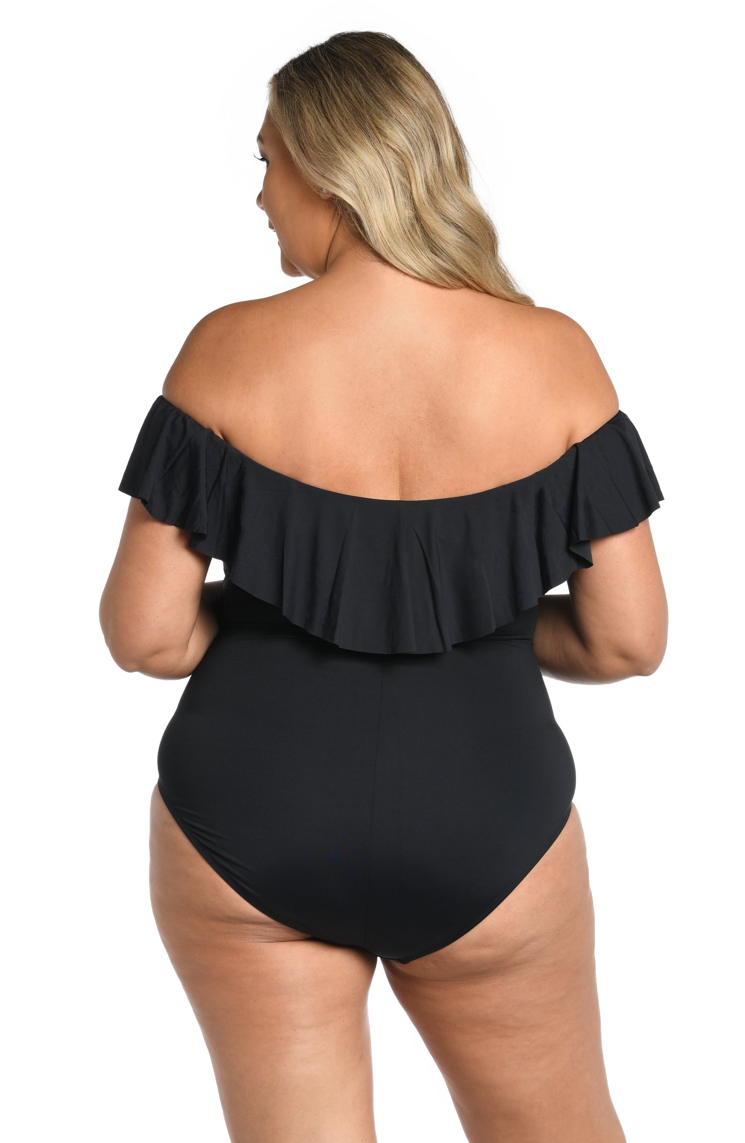 Buy Black Frill Sleeve Tummy Control Skirted Swim Dress from Next Estonia