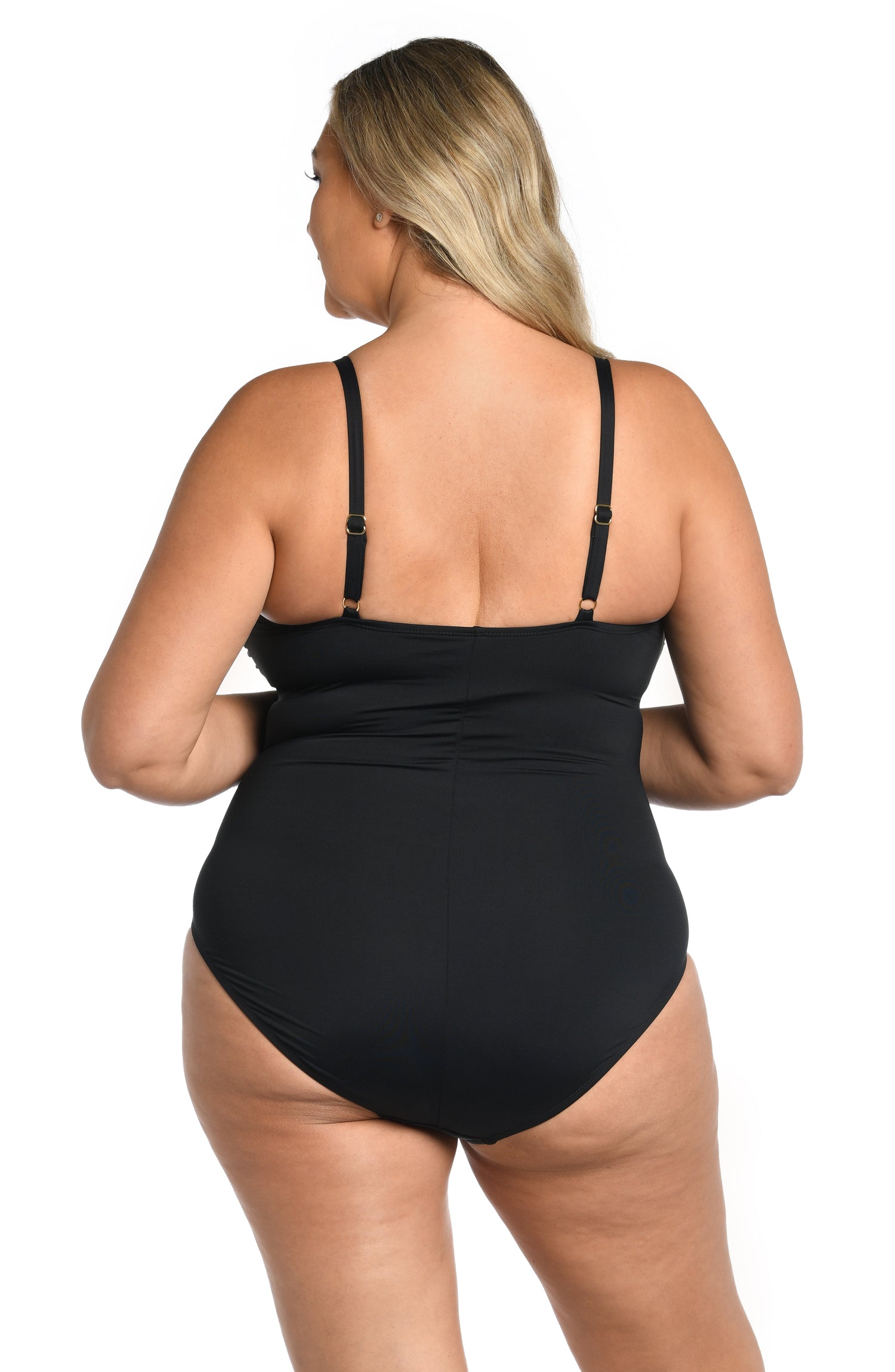 Roxanne sarong swimsuit one piece Black sizes 10 to 18 34 to 42 C