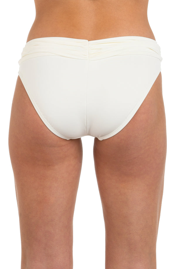 Island Goddess Shirred Band Hipster Bottom Ivory