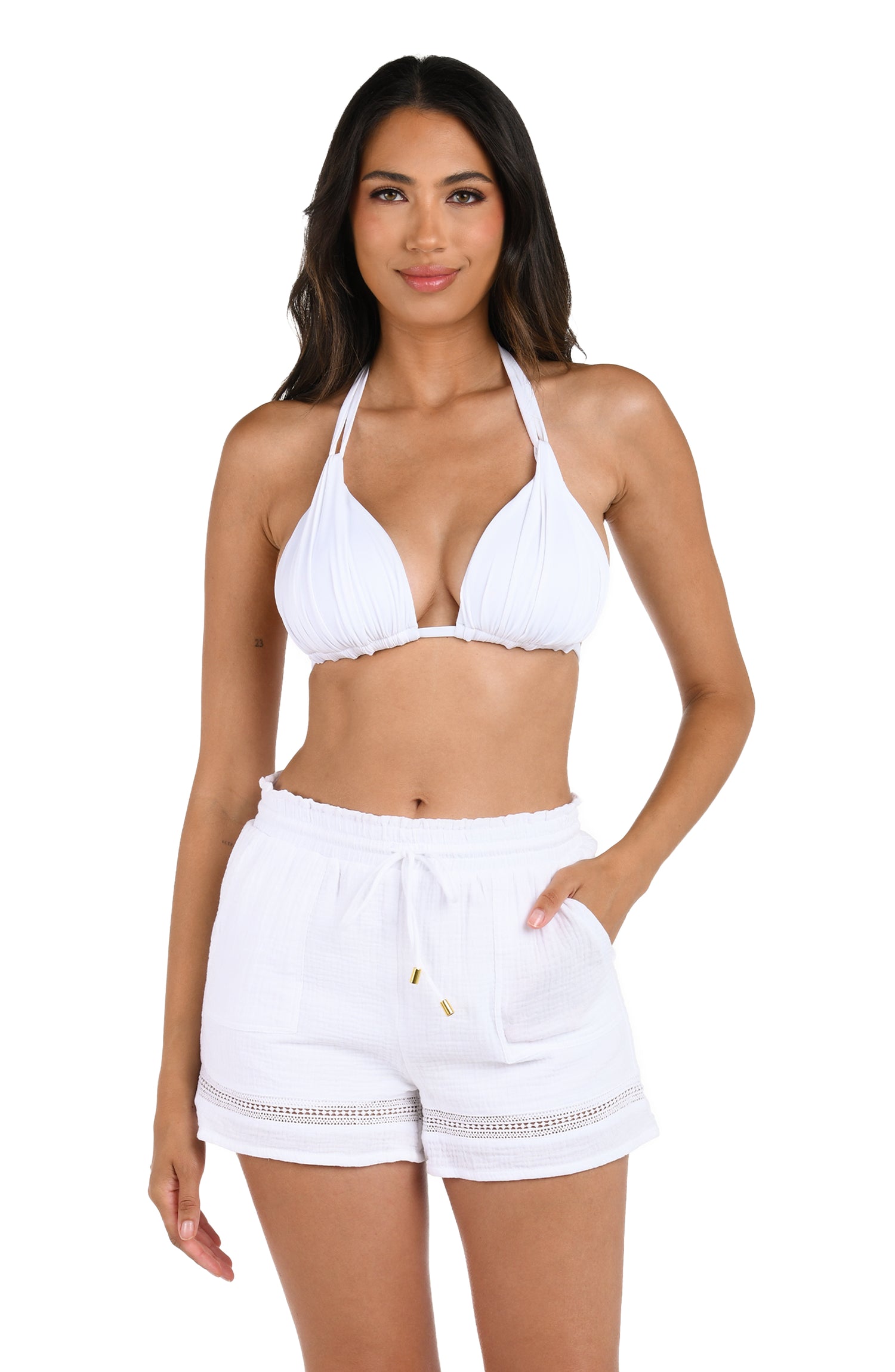 La Blanca Seaside Covers Beach Shorts White M