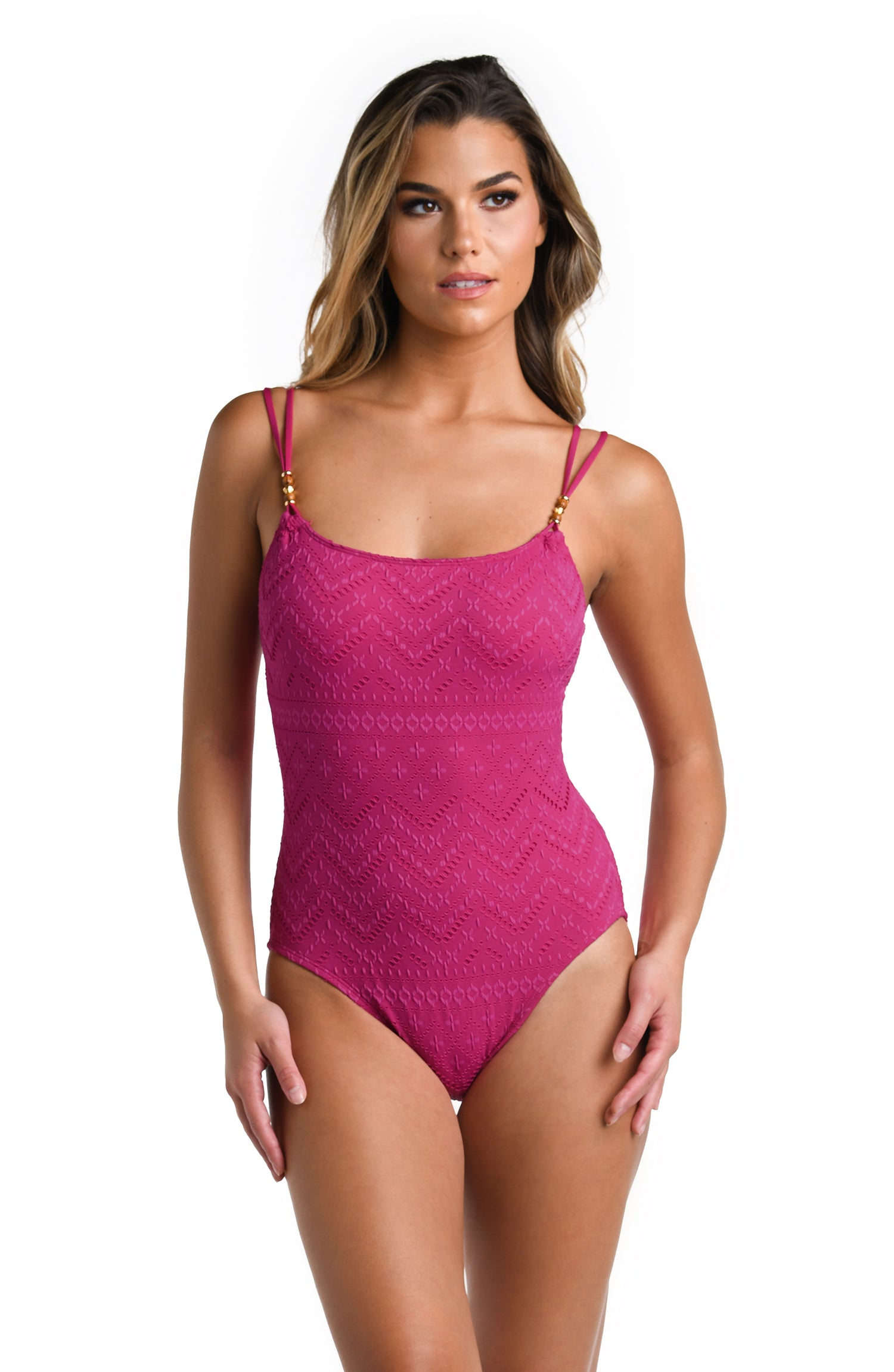 Model is wearing a multicolored Lingerie One Piece Swimsuit
