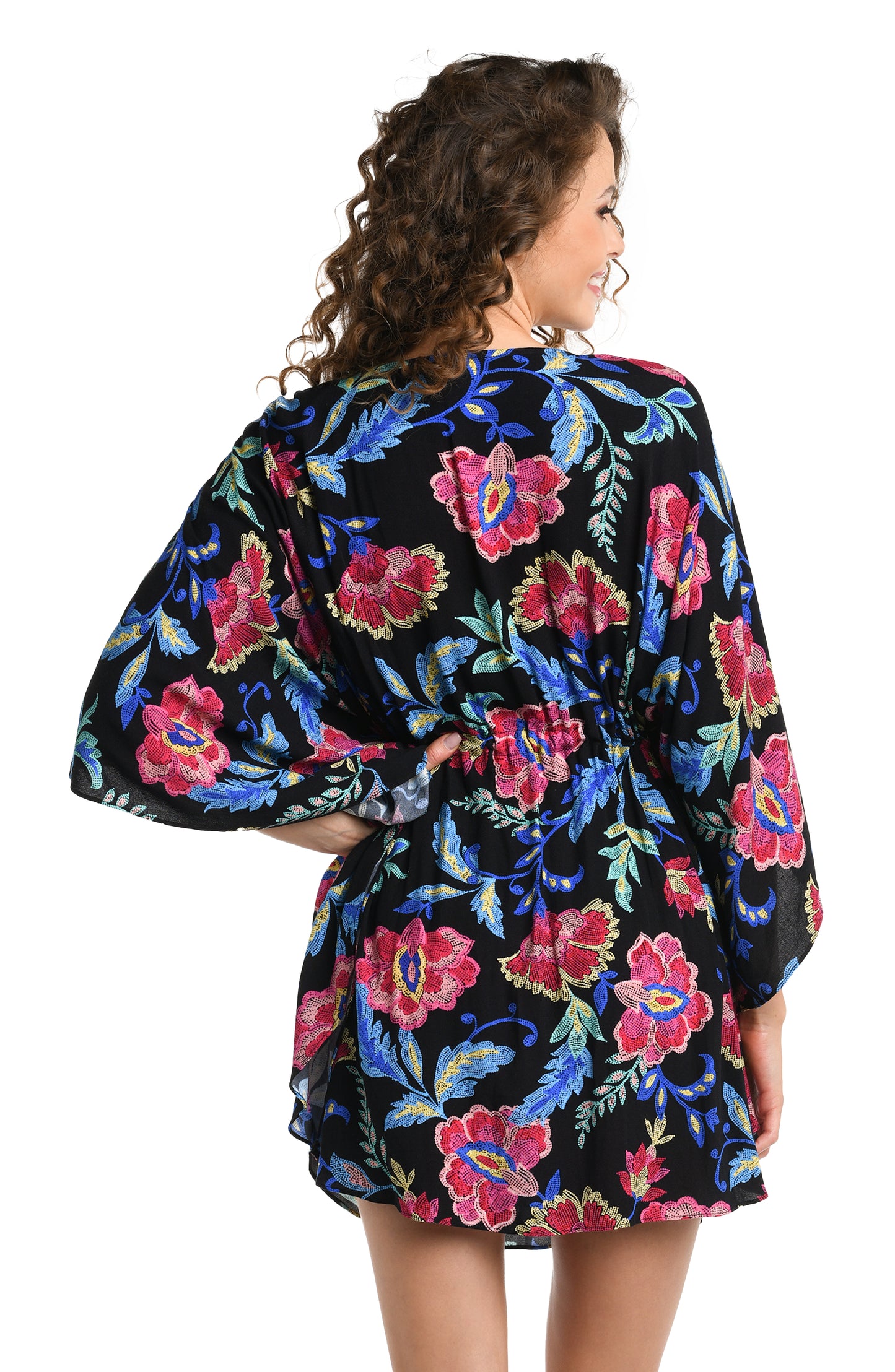 Midnight Magic V-Neck Caftan Cover Up