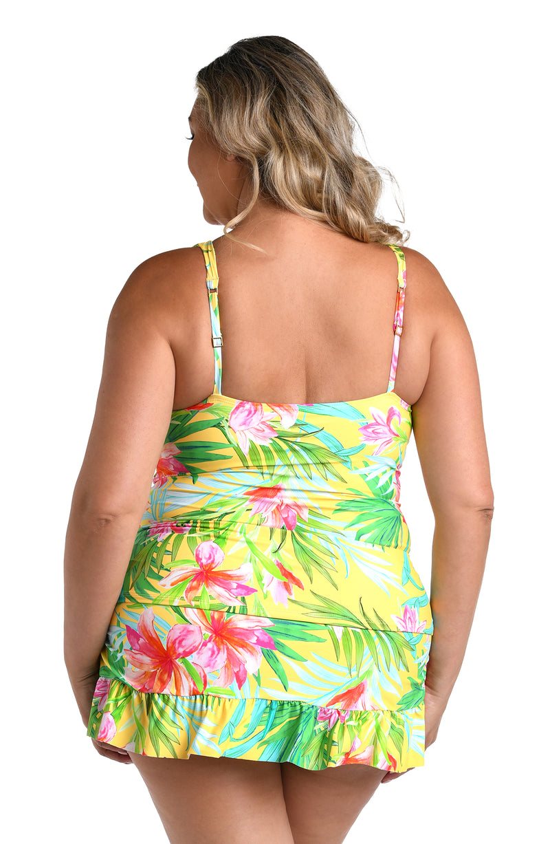 Calypso Bloom Over The Shoulder Tankini Top