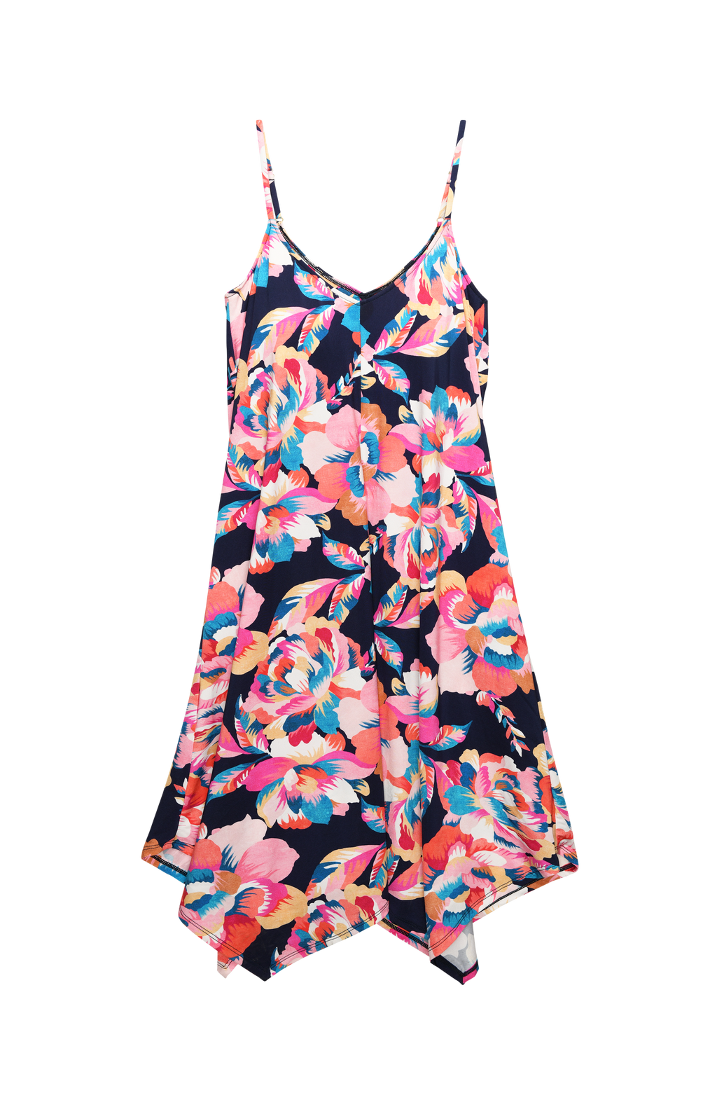 Model is wearing a multicolored Midi Dress Swimsuit Cover Up