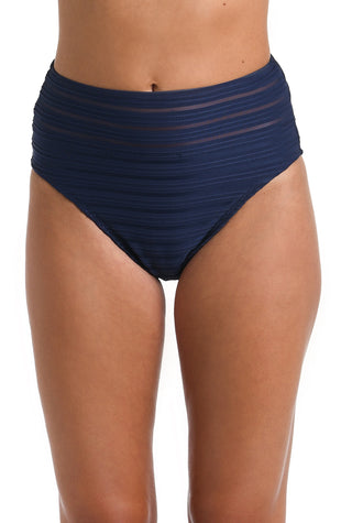 Model is wearing a multicolored High Waist Swimsuit Bottom