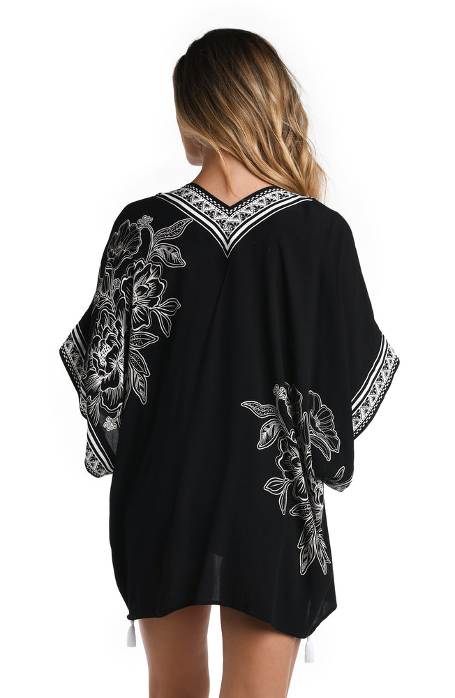Shadow Floral Kimono Cover Up
