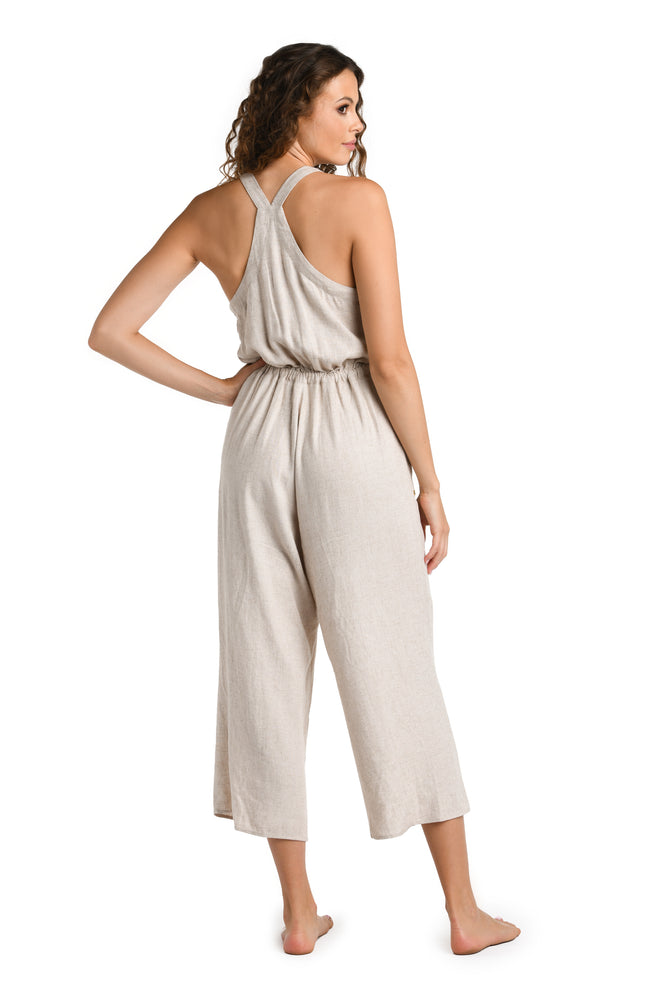 
            
                Load image into Gallery viewer, Model is wearing a multicolored Jumpsuit Cover Up
            
        