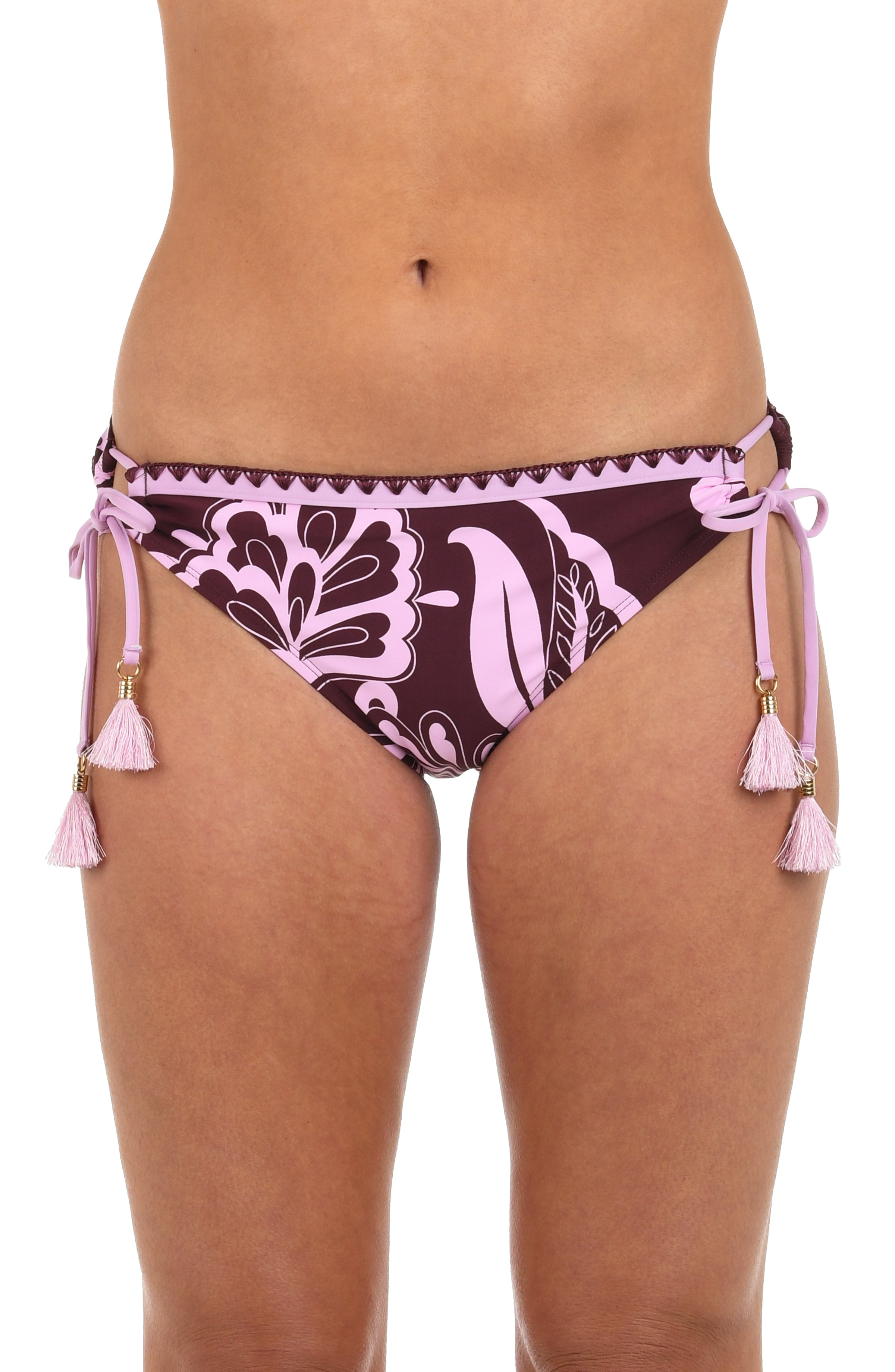 Low Rise La Blanca Salt Side Tie Hipster Bikini Bottoms In Pink