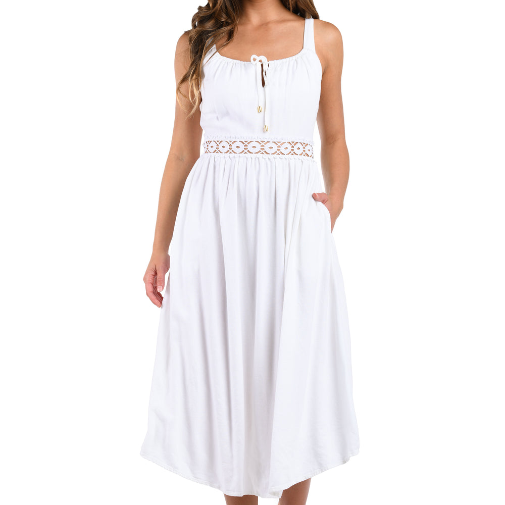 La Blanca Breeze Tie Front Cover-Up Dress in Capri Blue