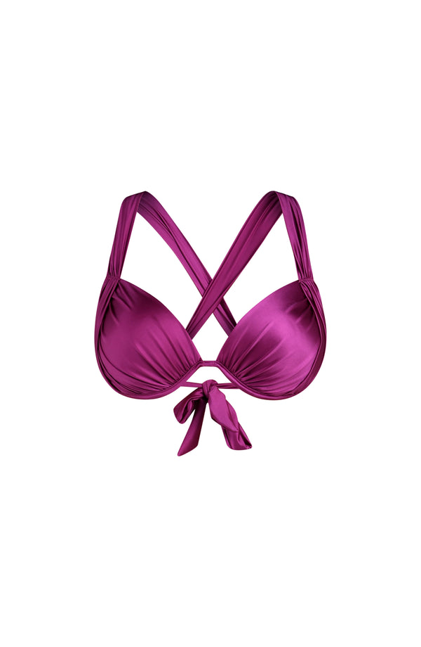 Floating image of a berry bikini top.