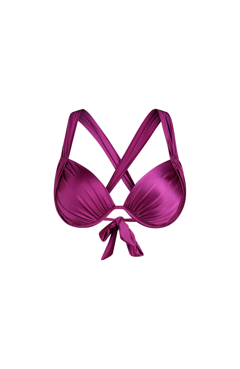 Floating image of a berry bikini top.