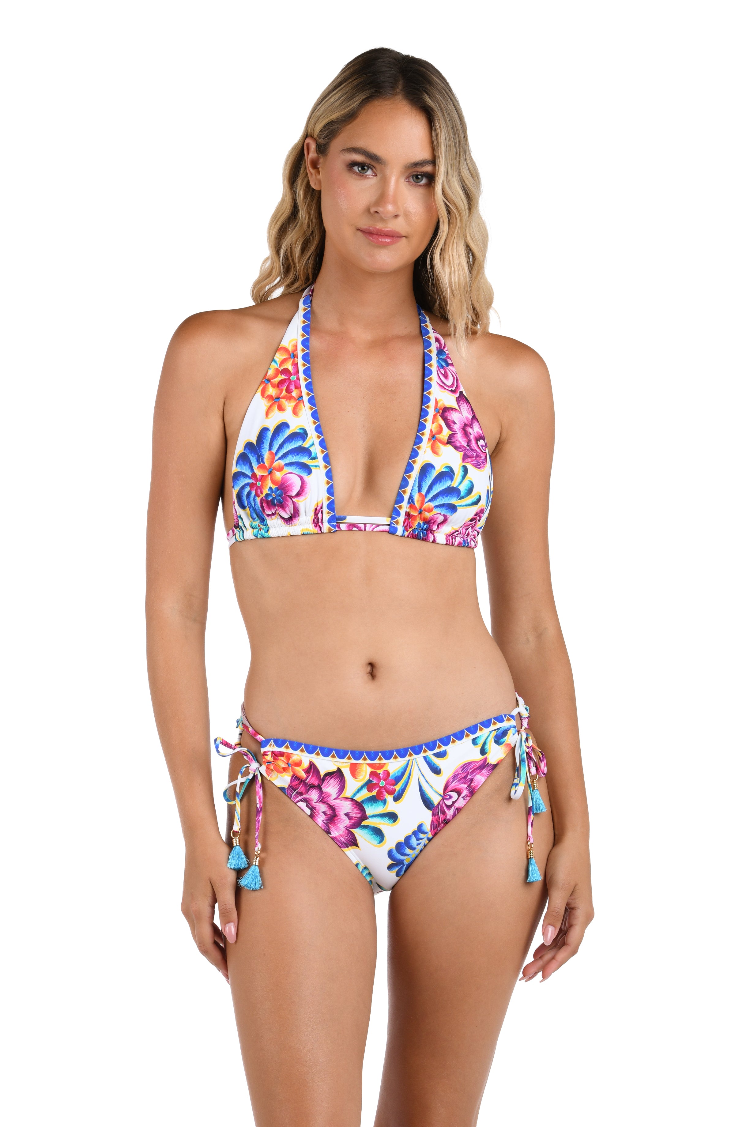 bikina　L Flor De Paradiso Side Tie Hipster Bottom - FINAL SALE – LA BLANCA