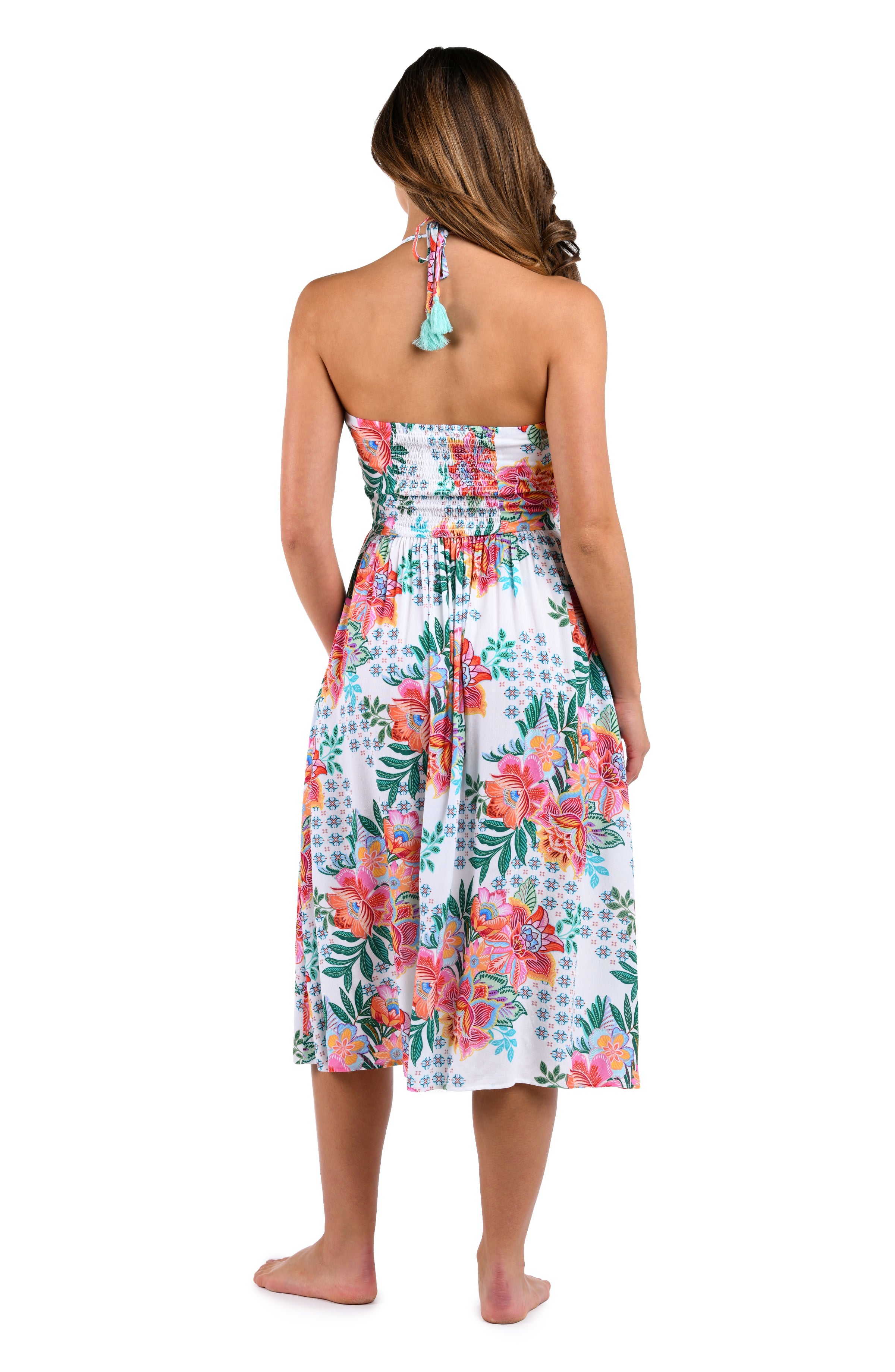 La Blanca Riviera Resort Halter Midi Dress Cover Up - Lb5sw34 White / Medium La Blanca Riviera Resort Halter Midi Dress Cover Up - Lb5sw34 White / Medium