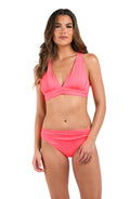 Front image of model wearing the Island Goddess in Coral Reef.