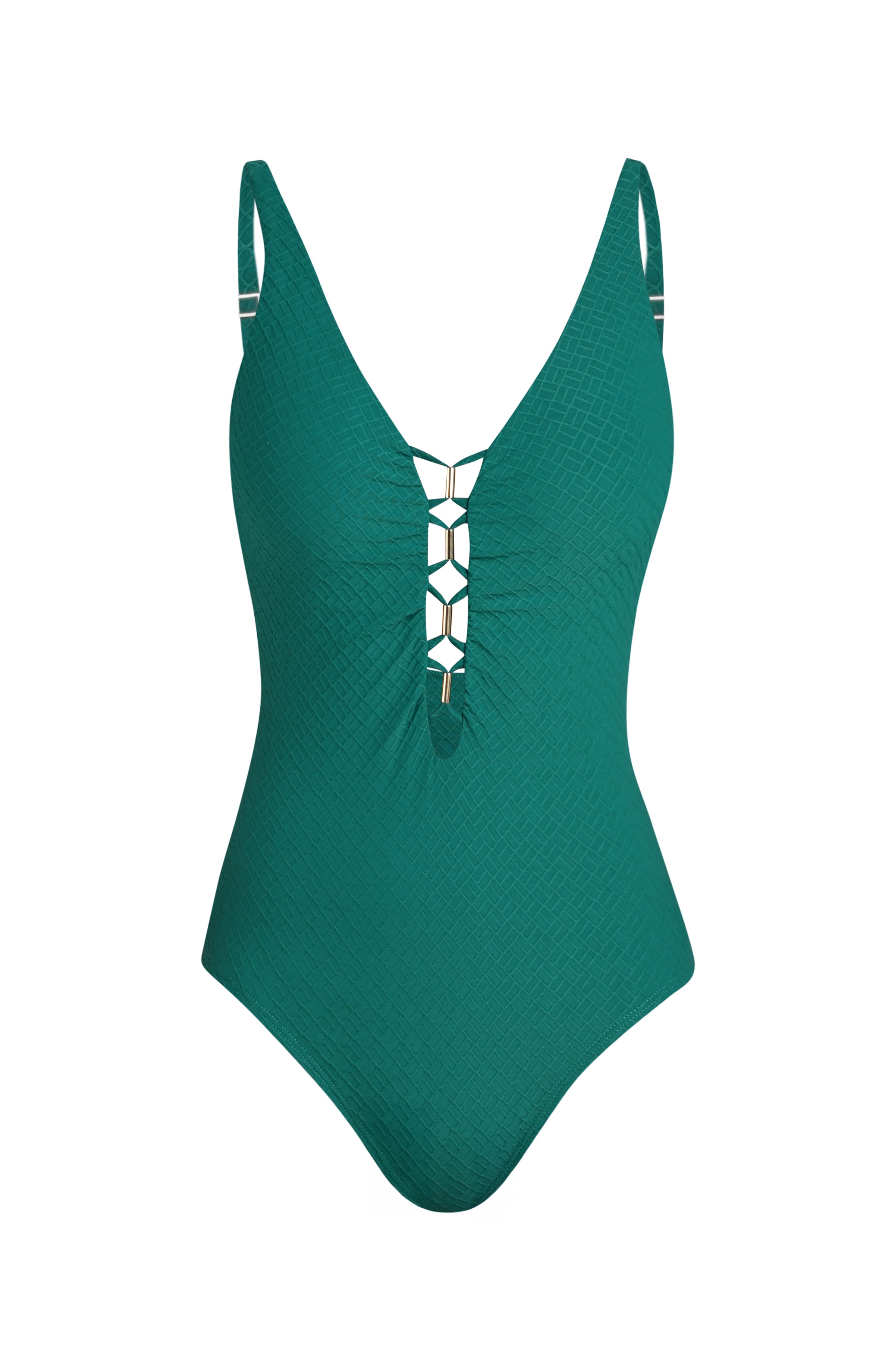 Floating image of green plunge one piece