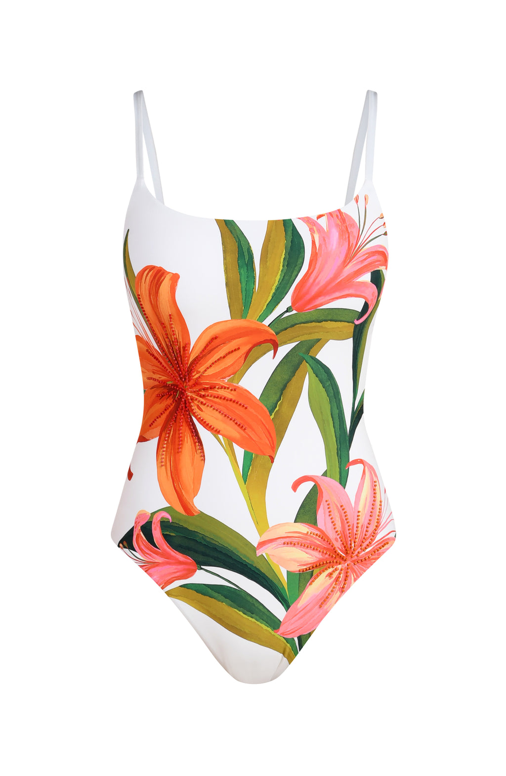 floral one piece swimsuit on a white background