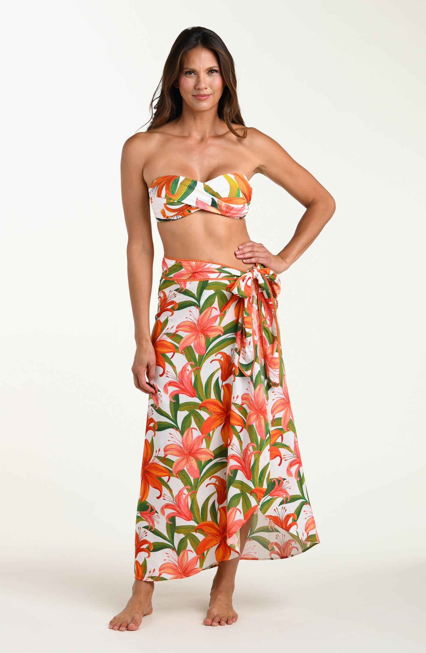 
                  
                    Jungle Blossoms Hem Sarong Wrap Skirt
                  
                