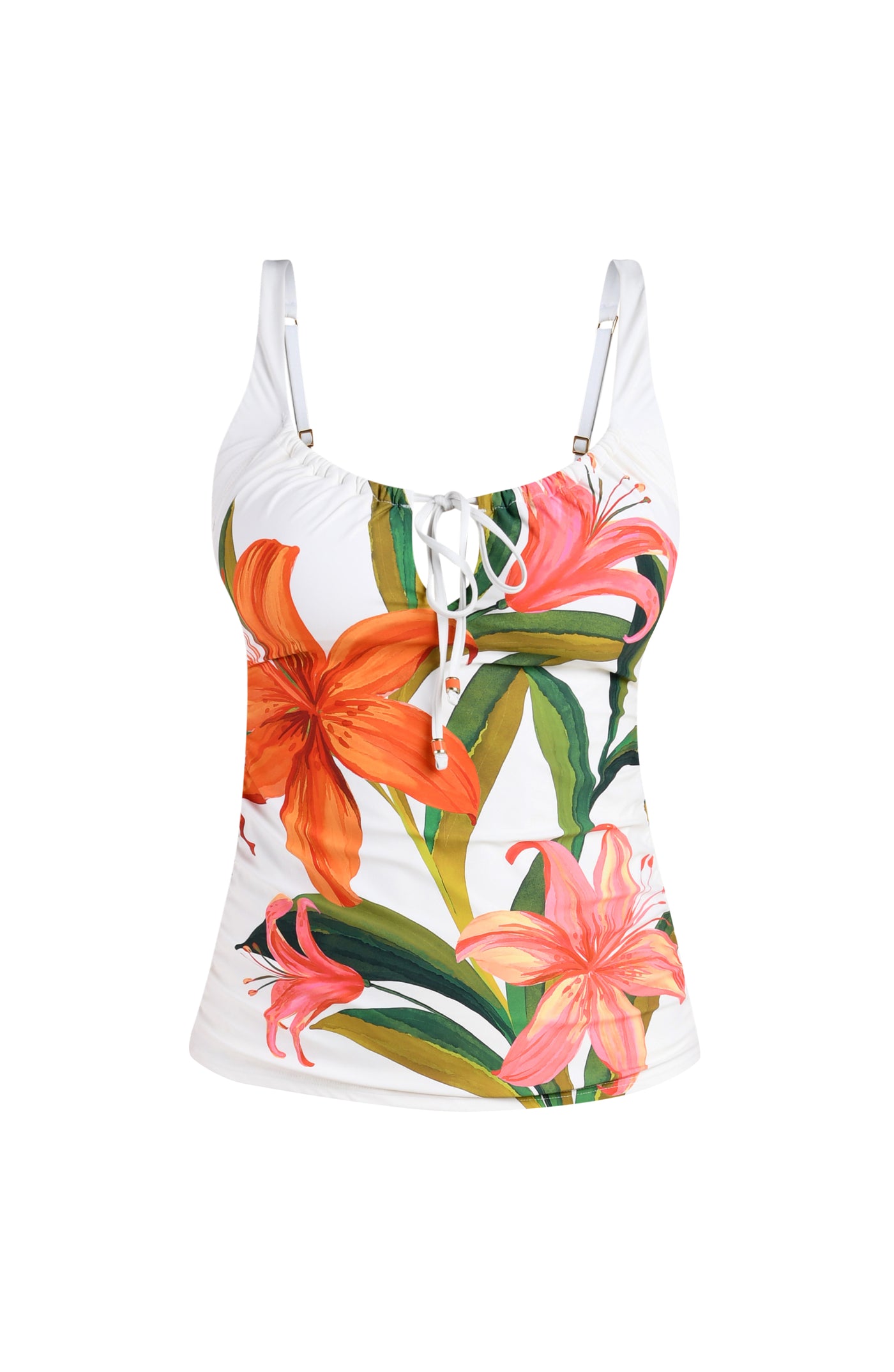 
                  
                    Jungle Blossoms Over the Shoulder Tankini Top
                  
                