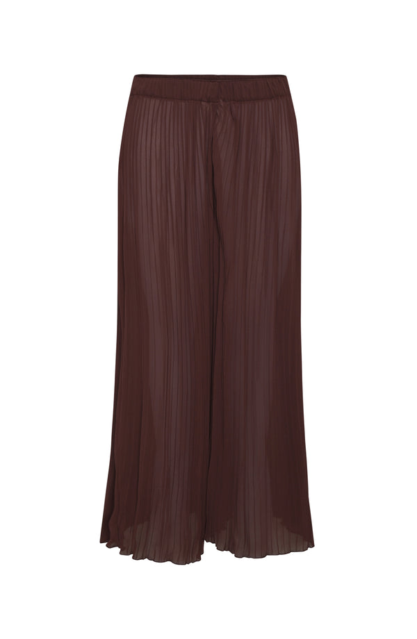 Brown pleated skirt on a white background