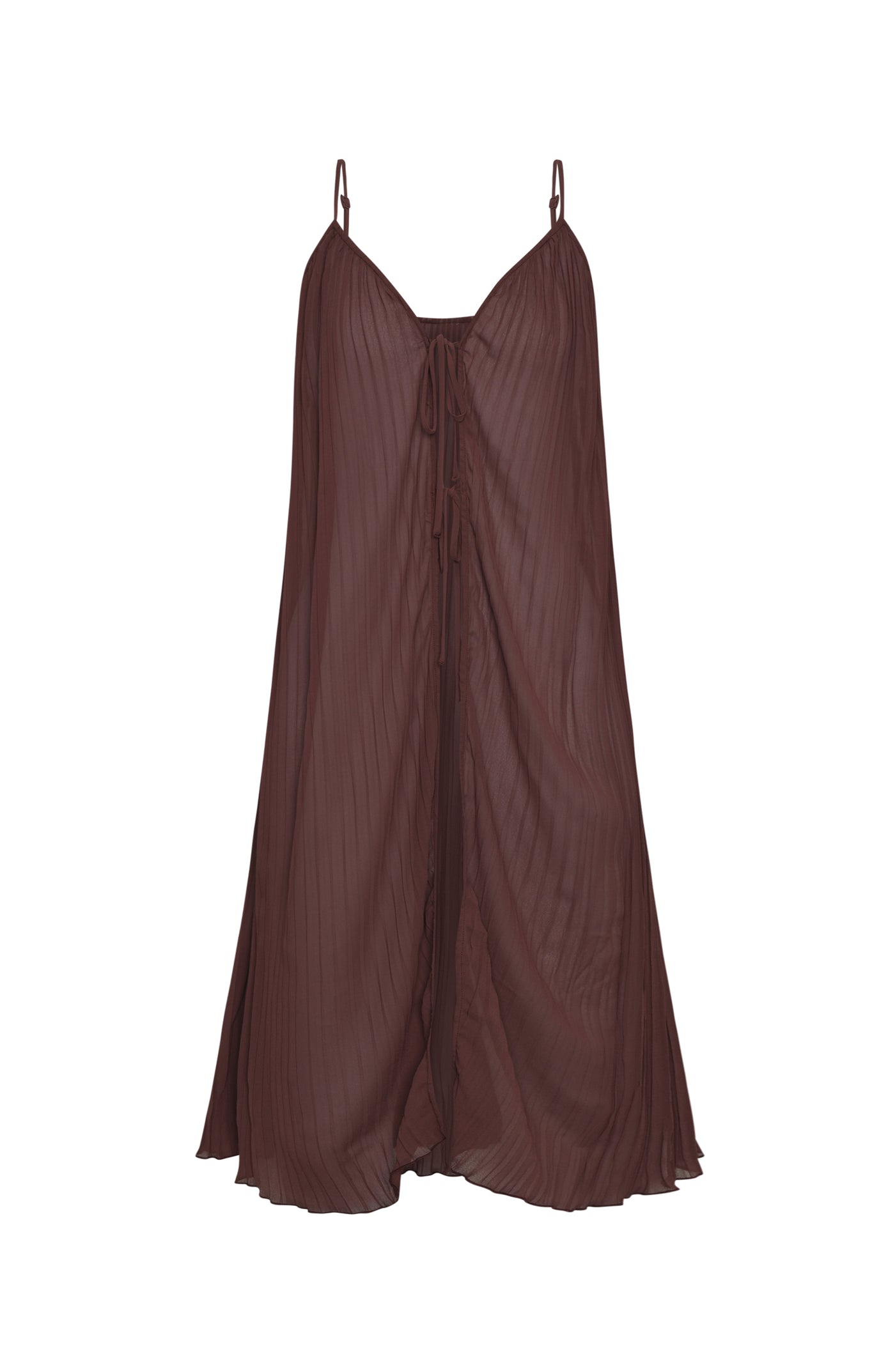 
                  
                    Brown slip dress with wide-leg pants on a white background
                  
                