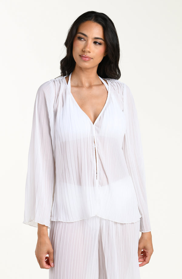 Sunbeams Long Sleeve Pleated Top