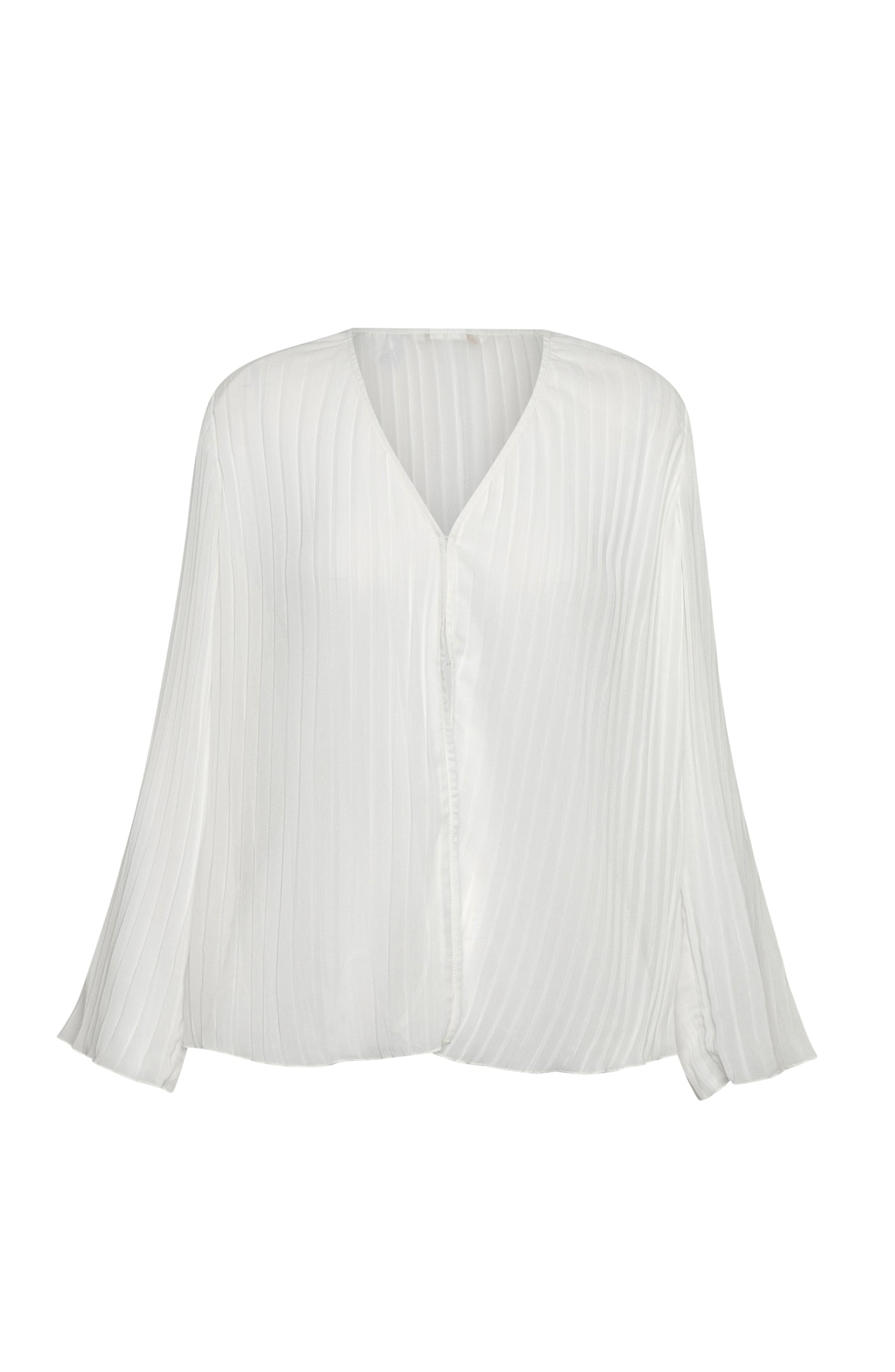 
                  
                    White ribbed blouse on a white background
                  
                