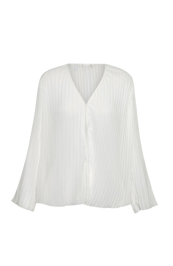 White ribbed blouse on a white background