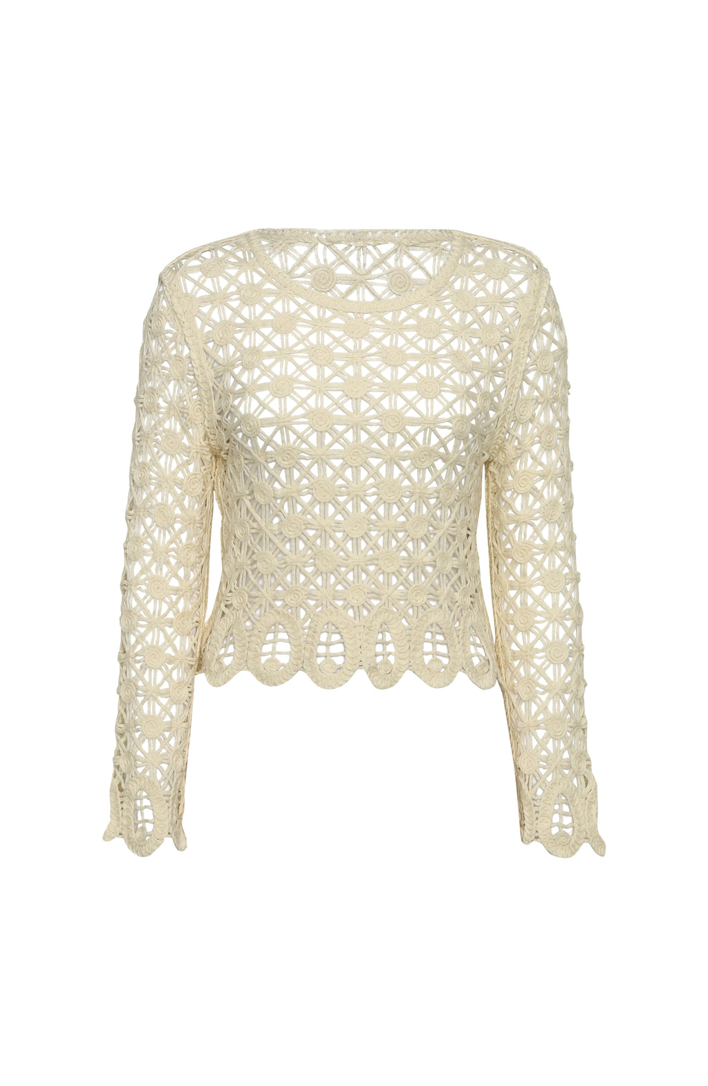 White lace top on a white background