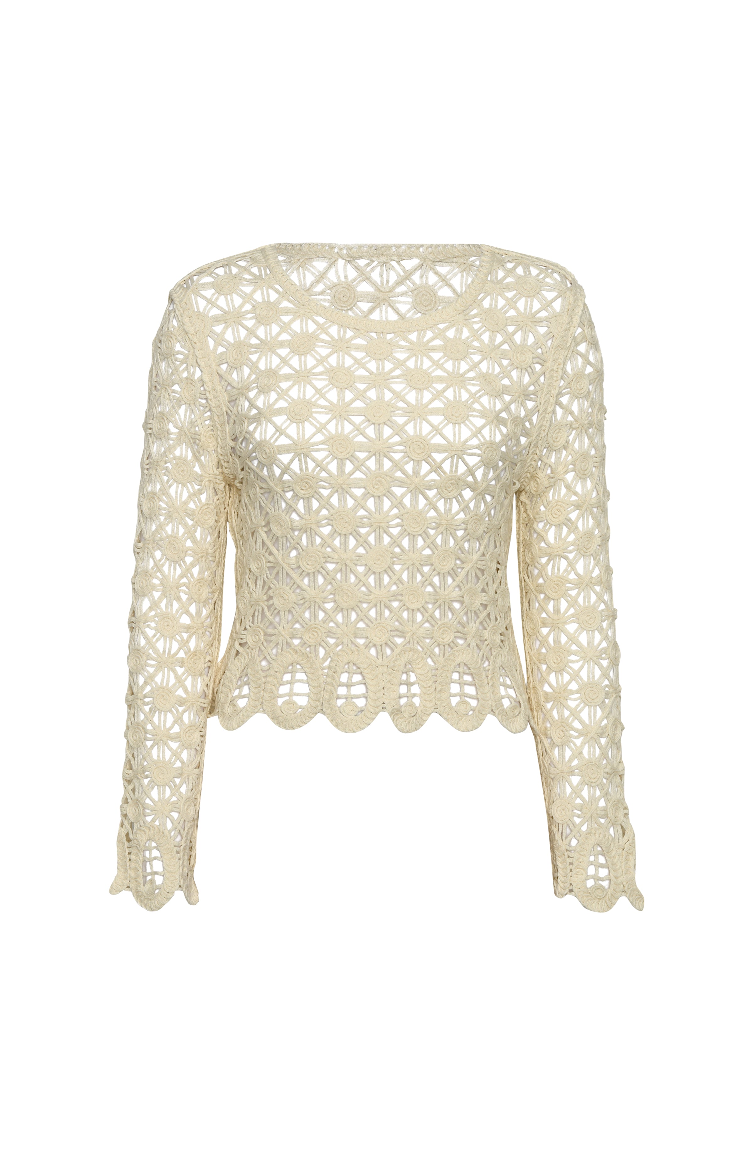 White lace top on a white background