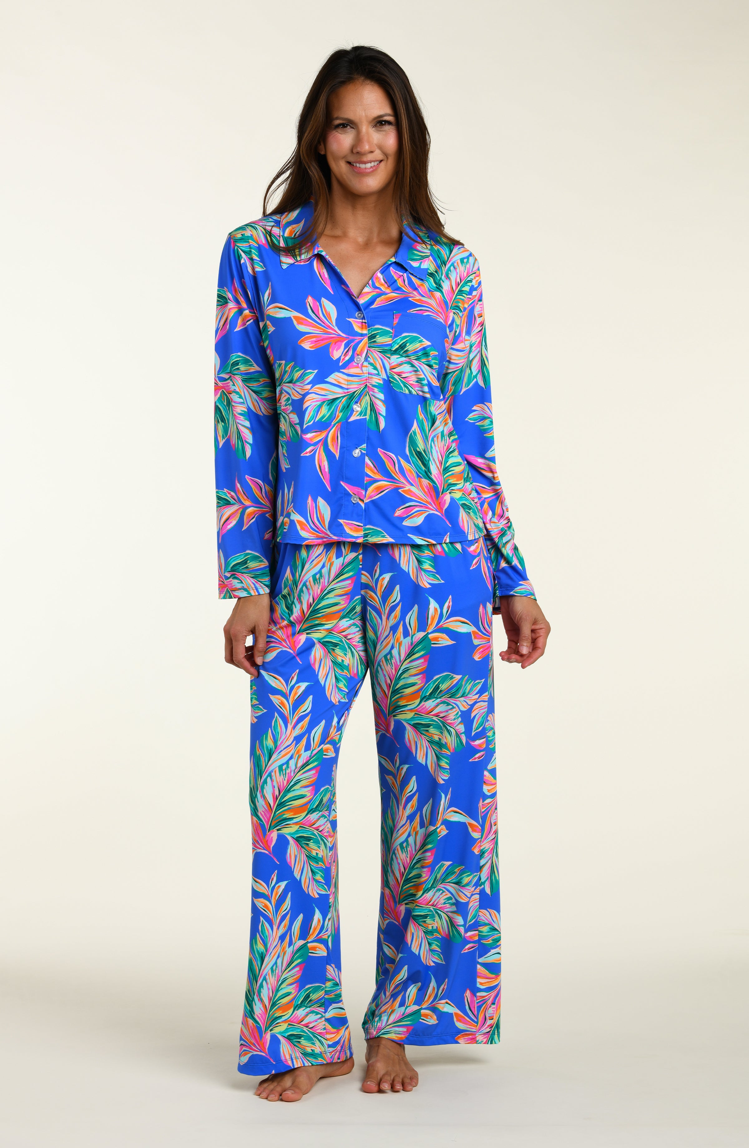 Ibiza Palms Pant Pajama Set - FINAL SALE – LA BLANCA