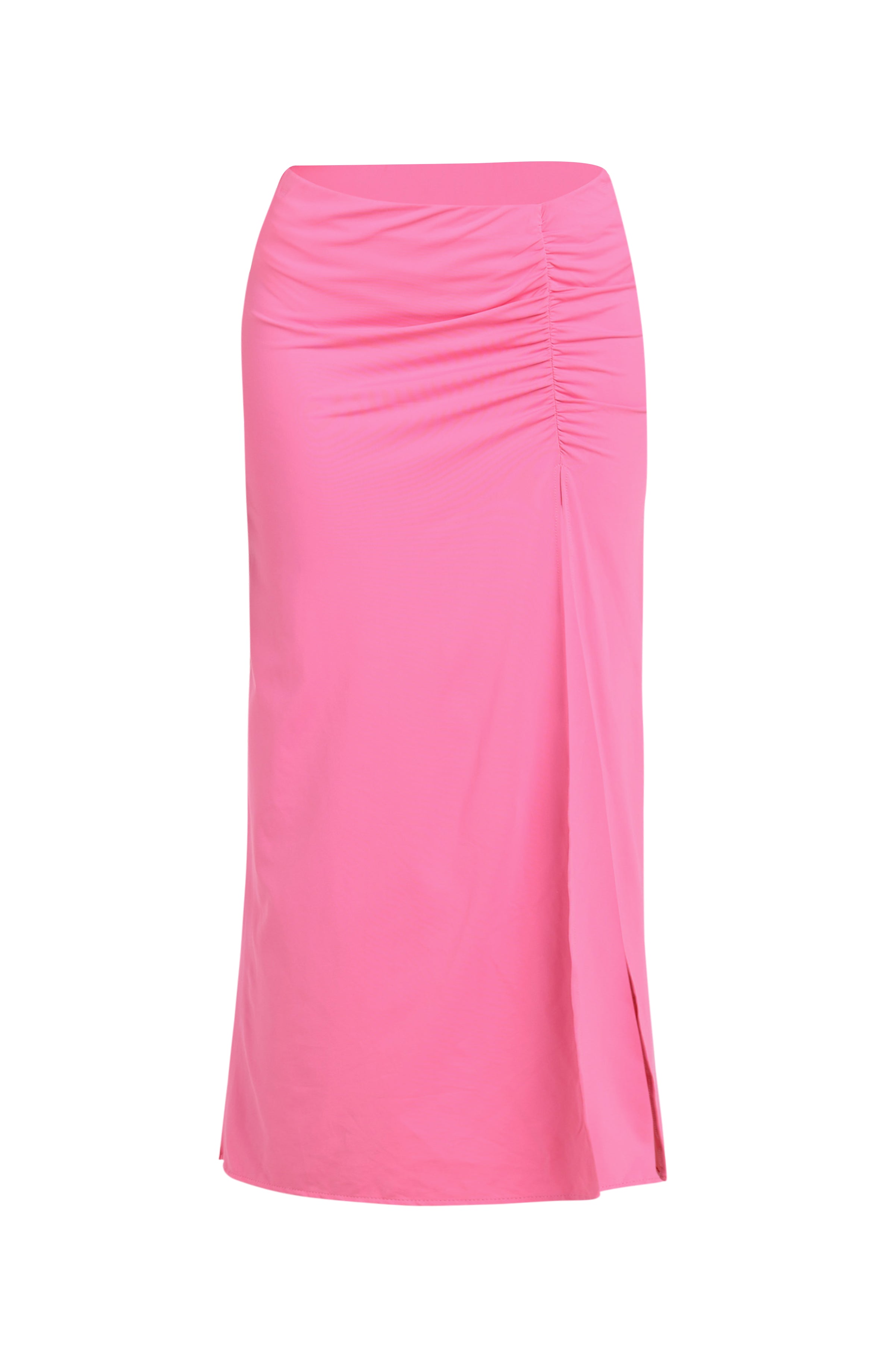 Island Goddess Ruched Midi Skirt - Rose Pink – LA BLANCA