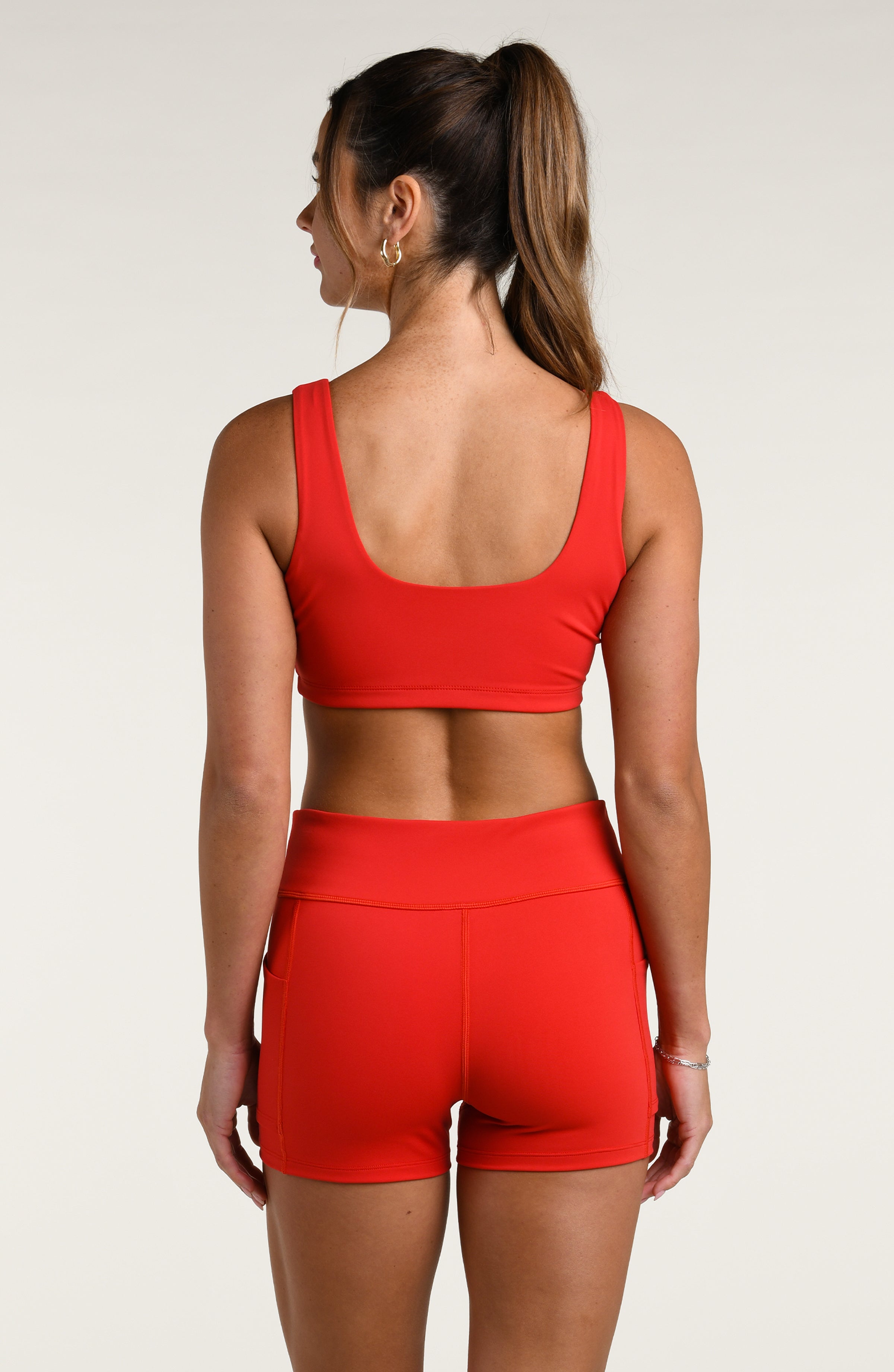 Court Coquette Solid Sports Bra - Ruby