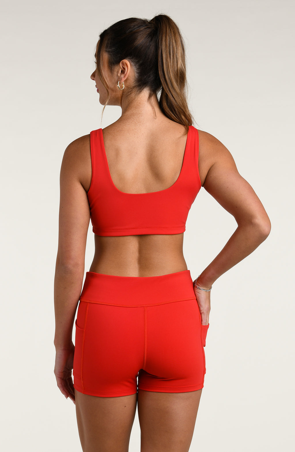 Court Coquette Solid Sports Bra - Ruby