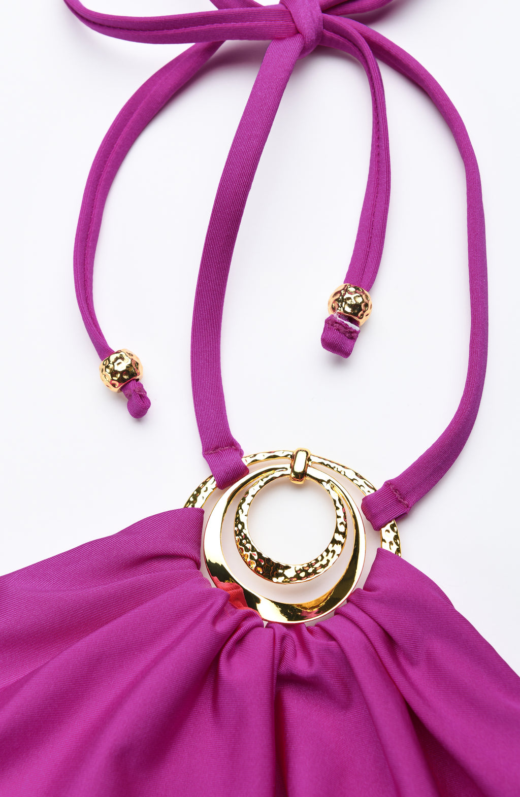 Detail image of the Sunshine 79 Sunshine Solids High Neck One Piece in Bright Violet.