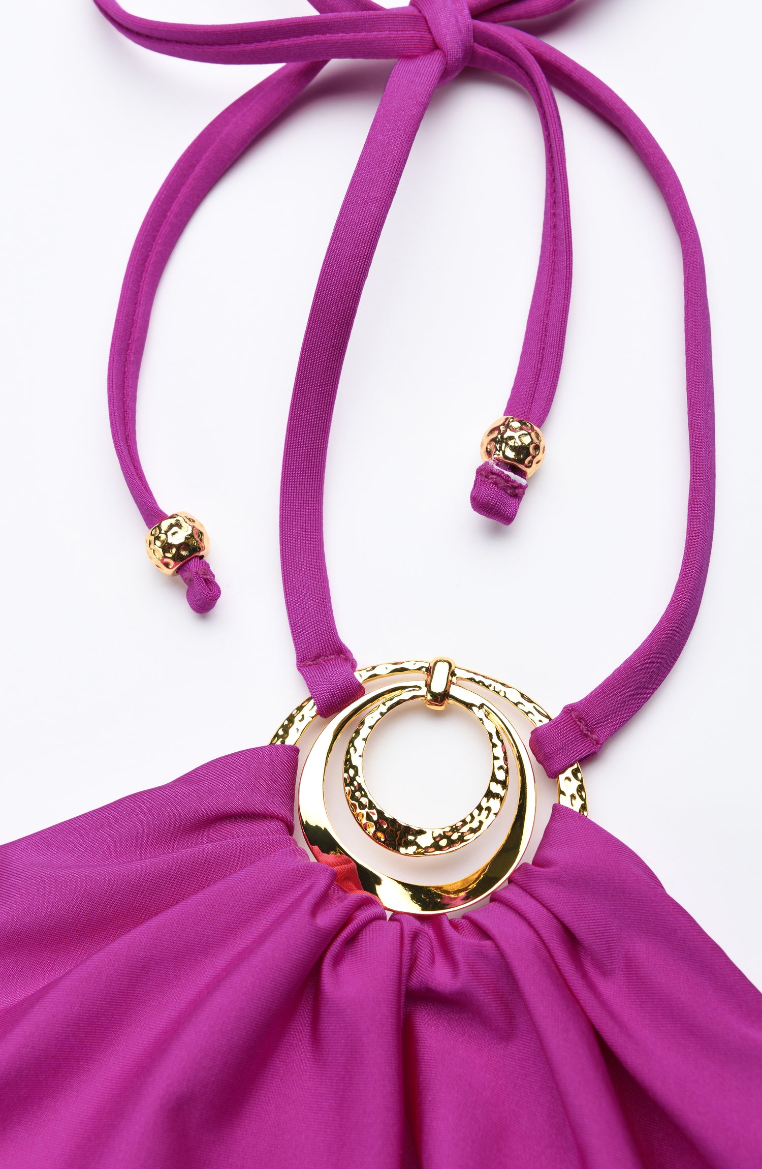 Detail image of the Sunshine 79 Sunshine Solids High Neck One Piece in Bright Violet.