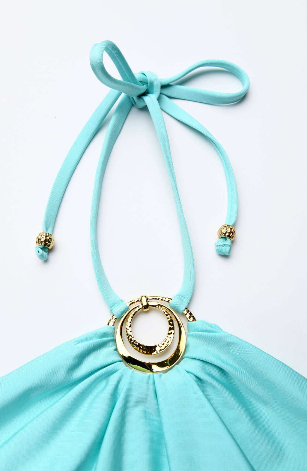Detail image of a Sunshine 79 High Neck One Piece in Seaglass.