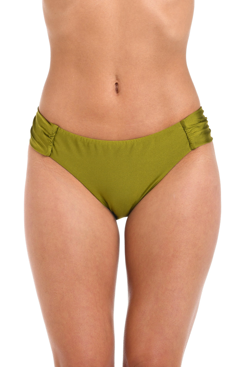 Sunshine 79 Solids Side Shirred Hipster Bottom - Olive