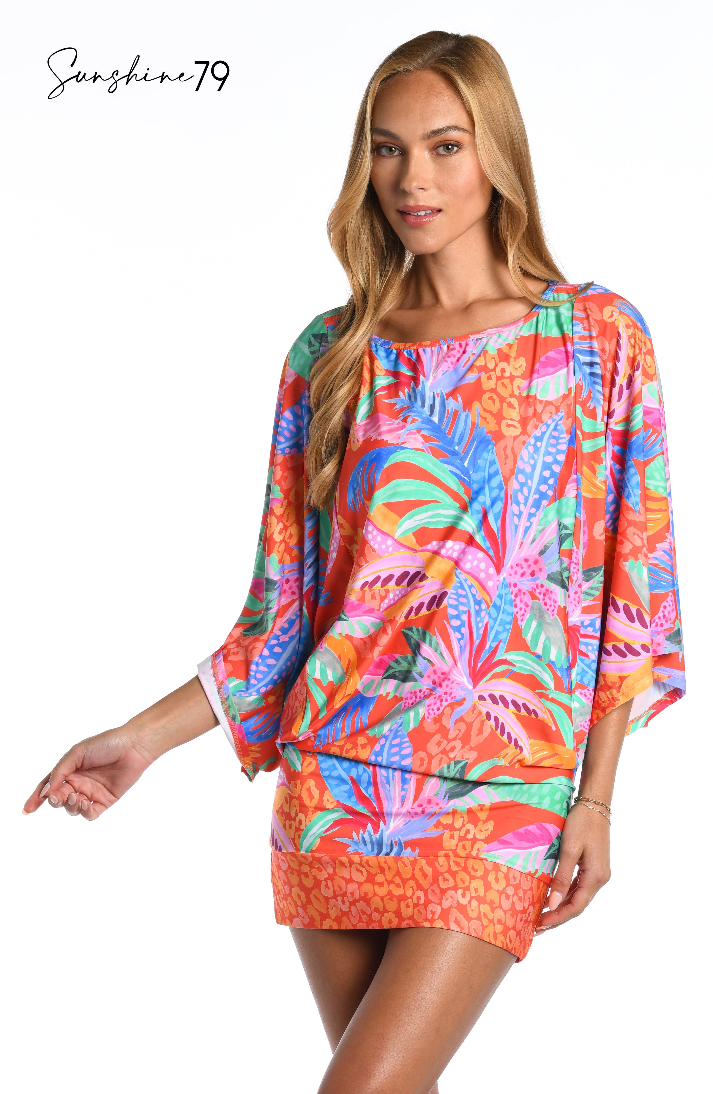 Sunshine 79 Trippy Tropics Short Sleeve Tunic - FINAL SALE