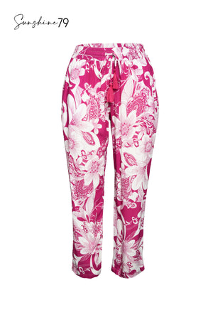 
            
                Load image into Gallery viewer, Pink and white floral beach pants
            
        