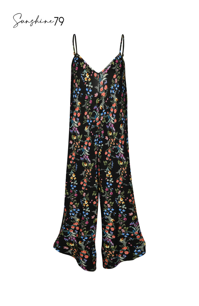 Wildflower Vines Jumpsuit Swimsuit Cover Up