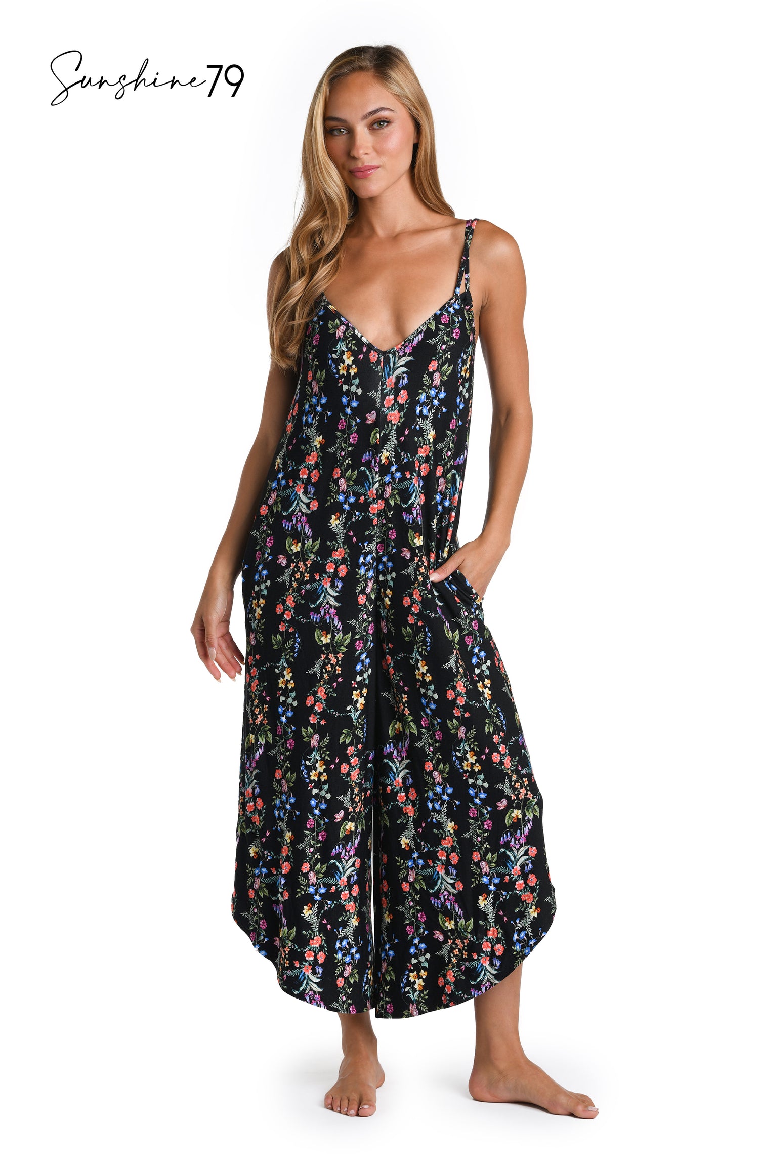 Sunshine 79 Wildflower Vines Jumpsuit Cover Up