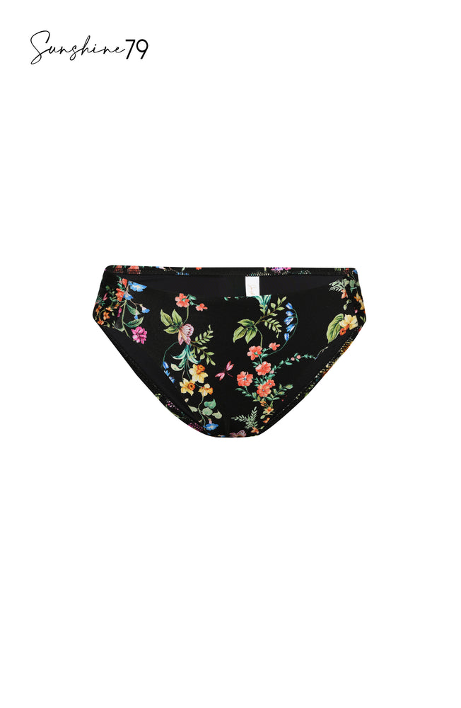 Wildflower Vines Side Shirred Hipster Bikini Swimsuit Bottom