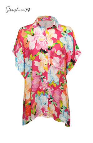 Sunshine 79 Expressive Garden Resort Shirt Cover Up