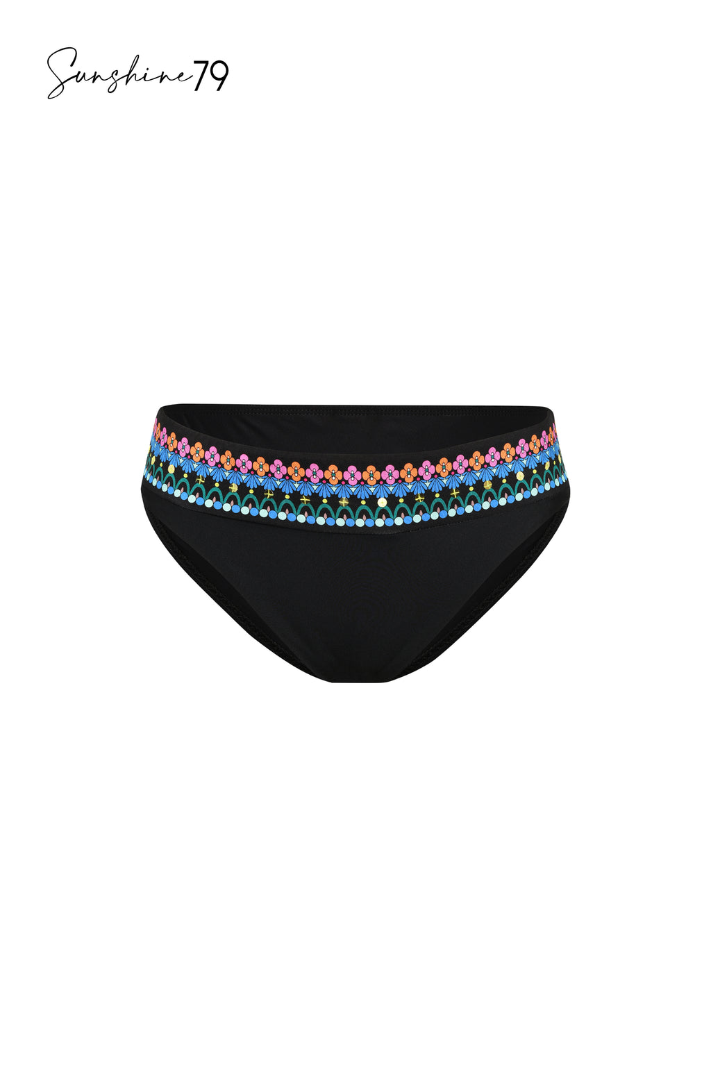Pop Floral Solids Hipster Bikini Swimsuit Bottom