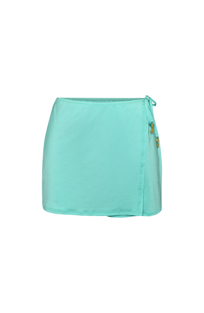 Image of the Sunshine 79 Sunshine Solids Wrap Skirt Cover Up in Seaglass.