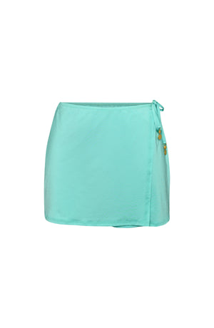 Image of the Sunshine 79 Sunshine Solids Wrap Skirt Cover Up in Seaglass.